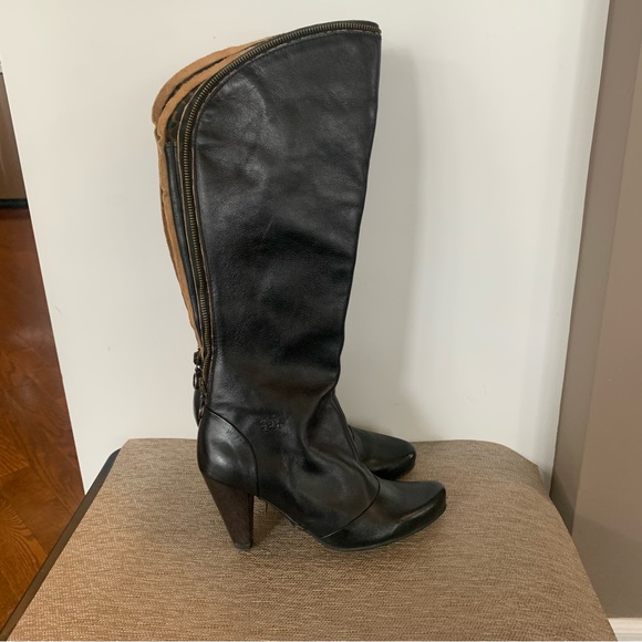 Rare Fly Girl Black Leather Heeled Boots - Picture 4 of 16